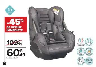 Carrefour Siège-auto groupe 0/1 offre