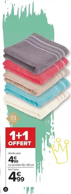 Carrefour Linge de toilette "kiara" offre