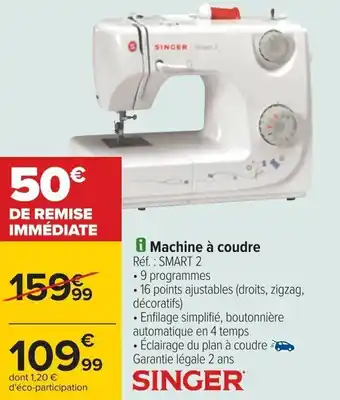 Carrefour SINGER machine à coudre offre