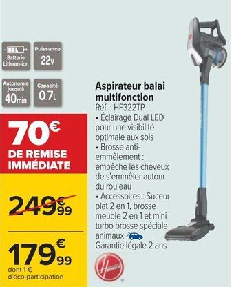 Carrefour Aspirateur balai multifonction offre