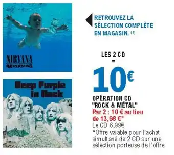 E.Leclerc Opération Cd Rock & Métal offre