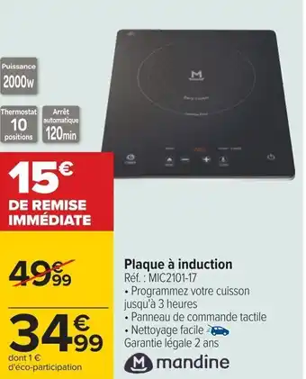 Carrefour Plaque à induction offre