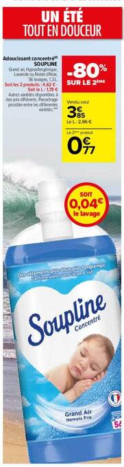 Carrefour Adoucissant concentré soupline offre