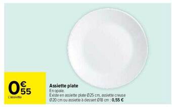 Carrefour Assiette plate offre