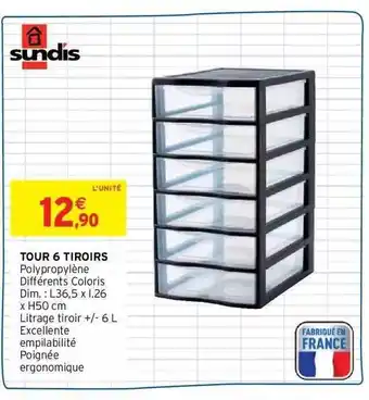 Intermarché Tour 6 tiroirs offre