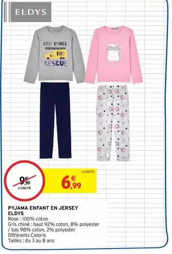 Intermarché Pyjama enfant en jeresey eldys offre