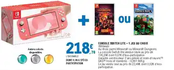 E.Leclerc Console Switch Lite + 1 Jeu Au Choix offre