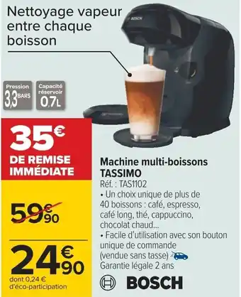 Carrefour TASSIMO machine multi-boissons offre