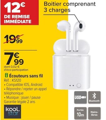 Carrefour Écouteurs sans fil offre