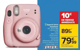 Carrefour Appareil photo instantané offre