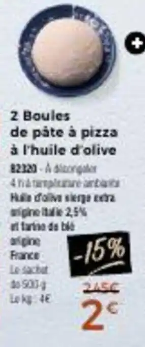 Thiriet 2 boules de pâte à pizza à l'huile d'olive offre