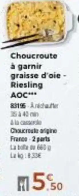 Thiriet Choucroute à garnir graisse d'oie riesling AOC offre