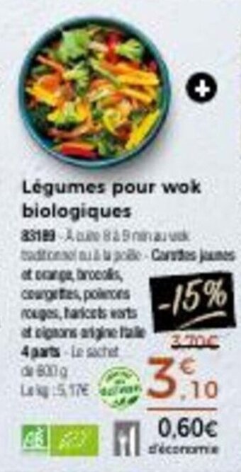 Thiriet Légumes pour wok biologiques offre