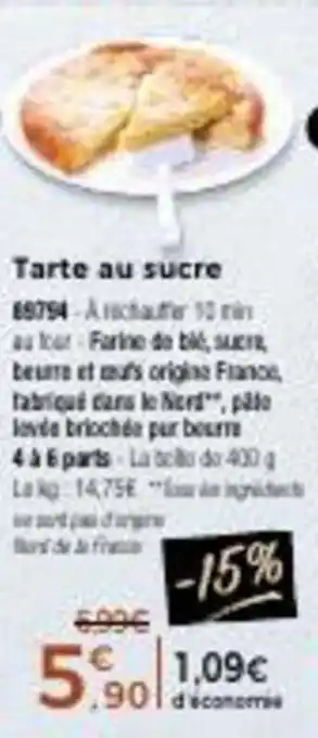 Thiriet Tarte au sucre offre