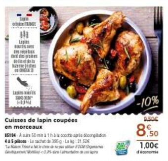 Thiriet Cuisses de lapin coupées en morceaux offre
