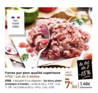 Thiriet Farces pur porc qualité supérieure offre