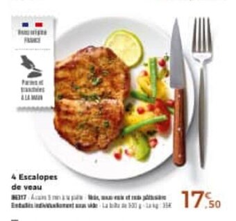 Thiriet 4 escalopes de veau offre