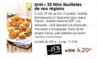 Thiriet 30 mini feuilletés de nos régions offre