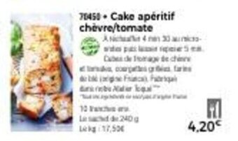 Thiriet Cake apéritif chèvre/tomate offre