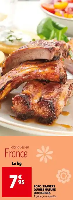 Auchan Porc : travers ou ribs nature ou marinés offre