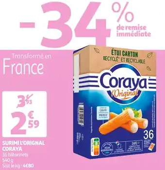 Auchan Coraya surimi l'orignal offre