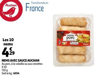 Auchan Auchan nems avec sauce offre