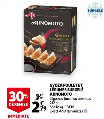 Auchan Ajinomoto gyoza poulet et légumes surgelé offre
