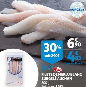 Auchan Auchan filets de merlu blanc surgelé offre