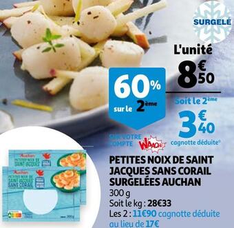 Auchan Auchan petites noix de saint jacques sans corail surgelées offre