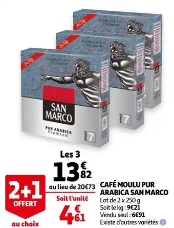 Auchan San marco café moulu pur arabica offre