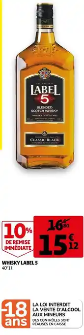 Auchan Label 5 whisky offre