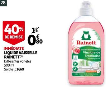 Auchan Rainett liquide vaisselle offre