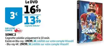Auchan Sonic sonic 2 offre