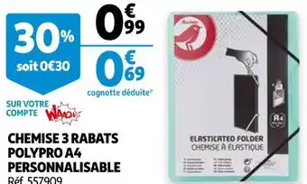 Auchan chemise polypro a4 personnalisable