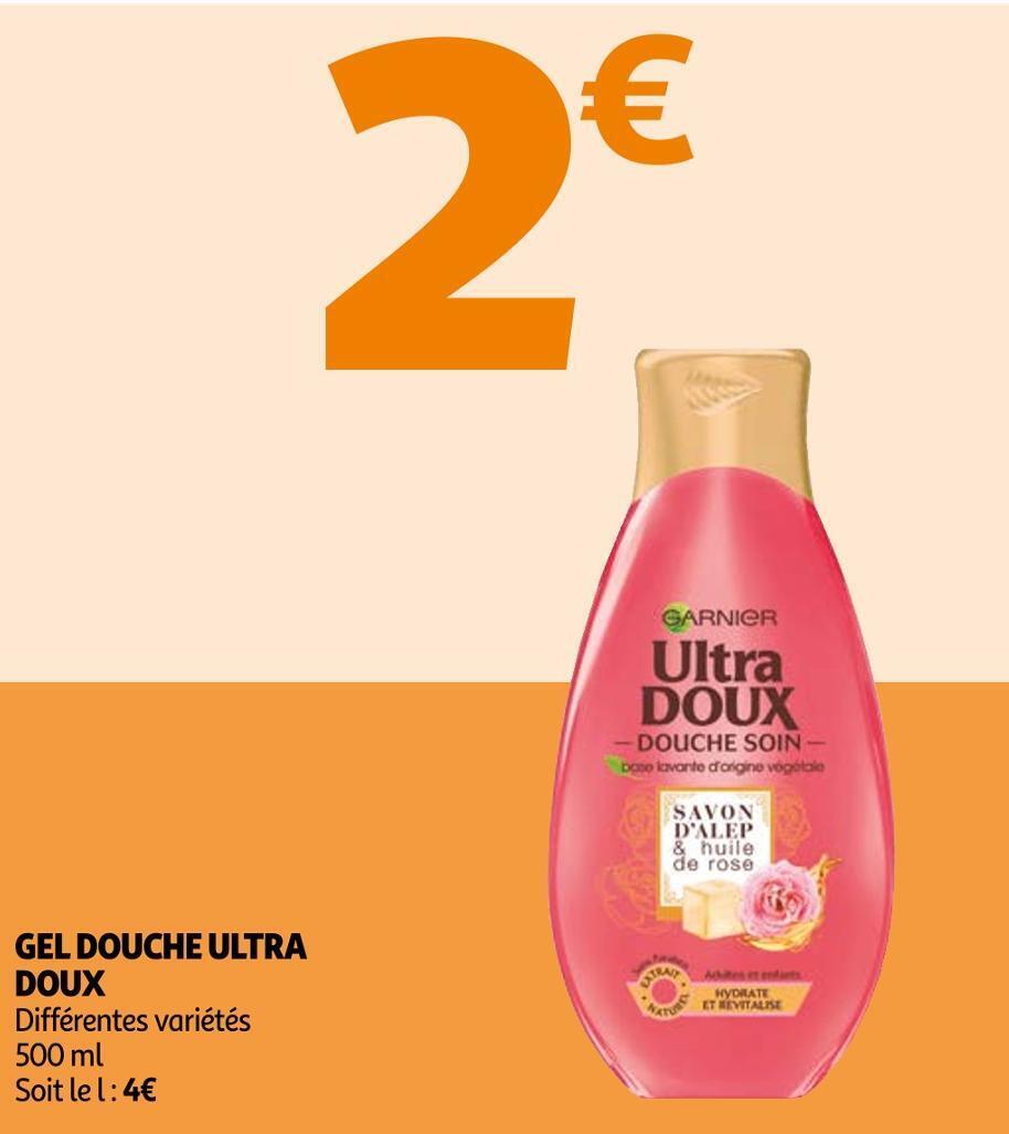 Promo Garnier gel douche ultra doux chez Auchan