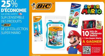 Auchan Bic bon plan sur l'ensemble des produits de la collection super mario de la marque bic offre