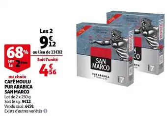 Auchan San marco café moulu pur arabica offre
