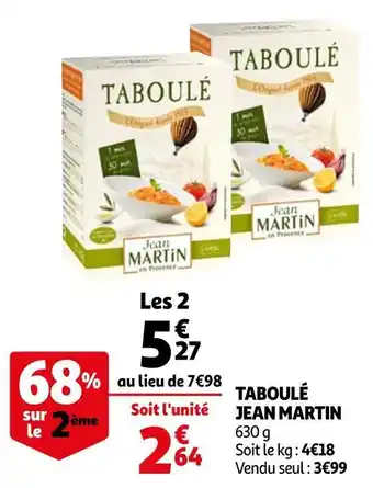 Auchan Jean martin taboulé offre