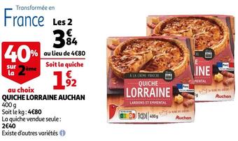 Auchan Auchan quiche lorraine offre