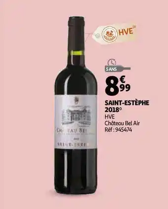 Auchan Direct Saint-estèphe 2018 Hve Château Bel Air offre