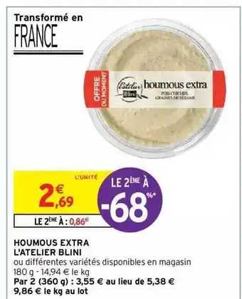 Houmous extra l'atelier blini
