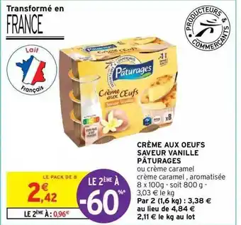 Intermarché Hyper Crème aux oeufs saveur vanille pâturages offre