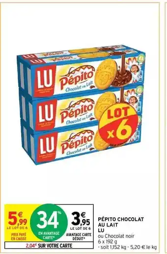 Intermarché Hyper Pépito chocolat au lait lu offre