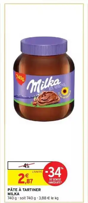 Intermarché Hyper Pâte à tartiner milka offre