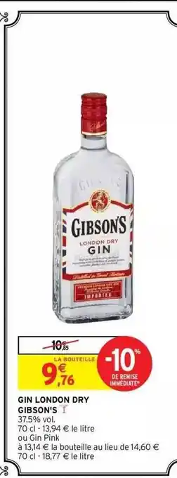 Intermarché Hyper Gin london dry gibson's offre