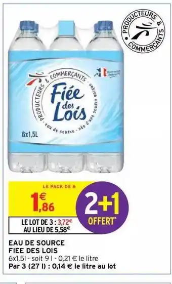 Intermarché Hyper Eau de source fiée des lois offre