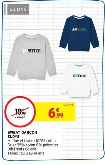 Intermarché Hyper Sweat garçon eldys offre