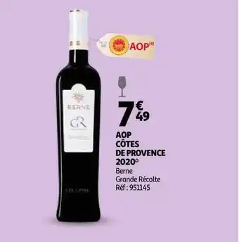 Aop Côtes De Provence 2020 Berne Grande Récolte