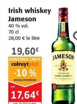 Colruyt Irish Whiskey Jameson offre