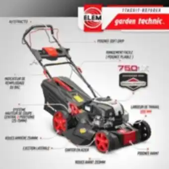 E.Leclerc Brico Tondeuse thermique tractée 161cc avec moteur briggs and stratton, mulching et éjection latérale - elem garden offre